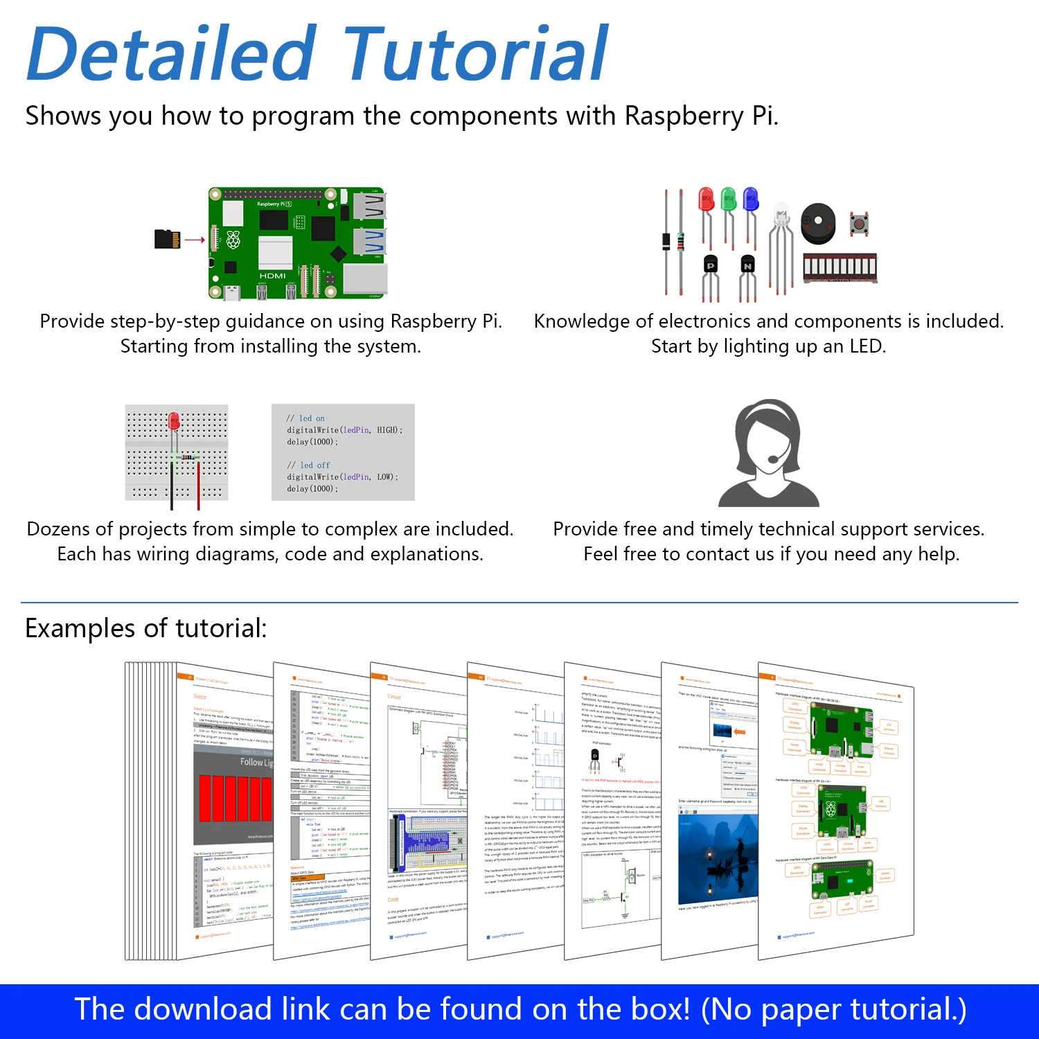 Freenove Basic Starter Kit for Raspberry Pi 5 4 B 3 B+ 400 Zero 2 W, 383-Page Detailed Tutorial, Python C Java Scratch Processing Code, 146 Items, 48 Projects - Image 3