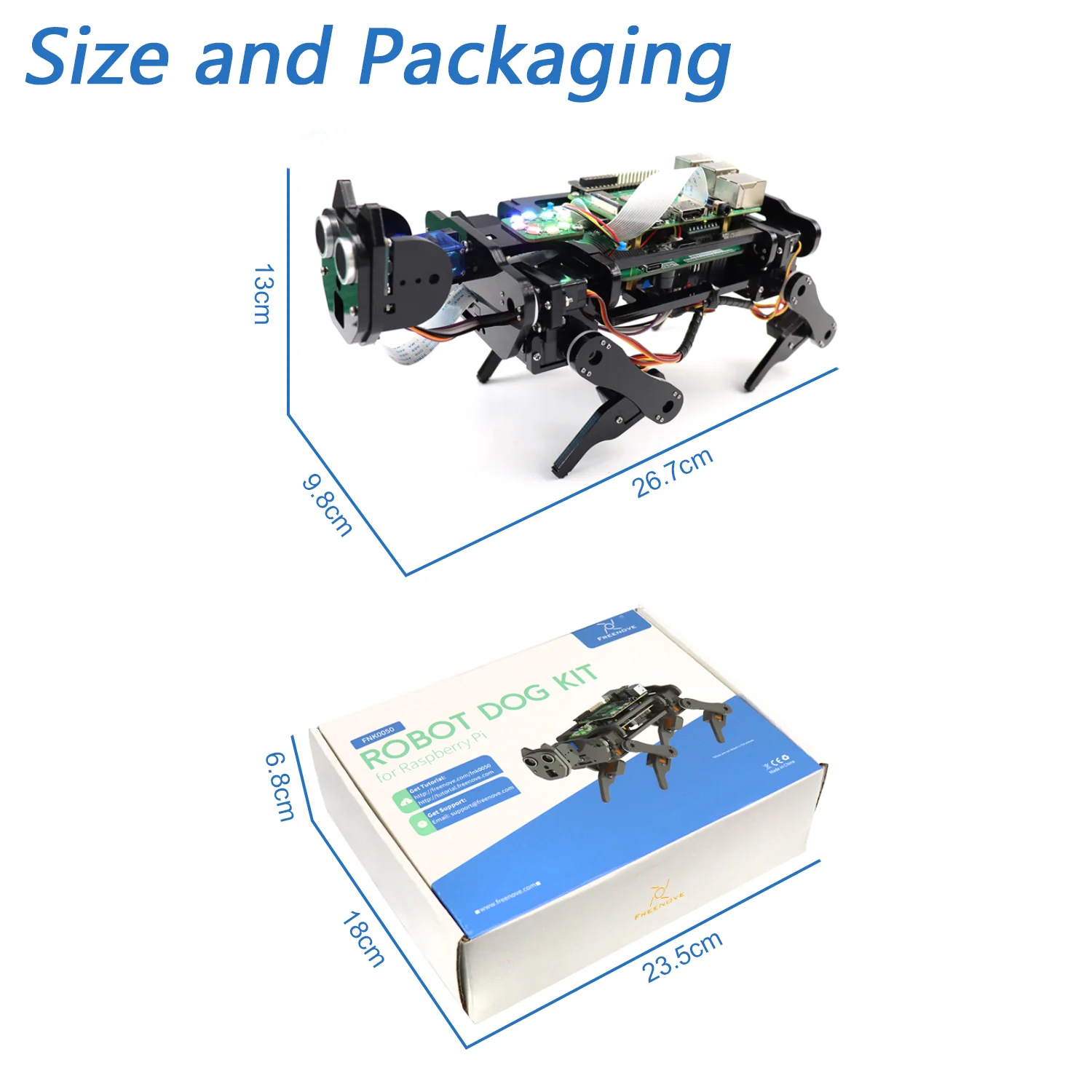 Freenove Robot Dog Kit for Raspberry Pi 5 4 B 3 B+ Zero 2 W, Walking, Self Balancing, Face Recognition, Ball Tracing, Ultrasonic Ranging, App Control, Camera, Servo - Image 7