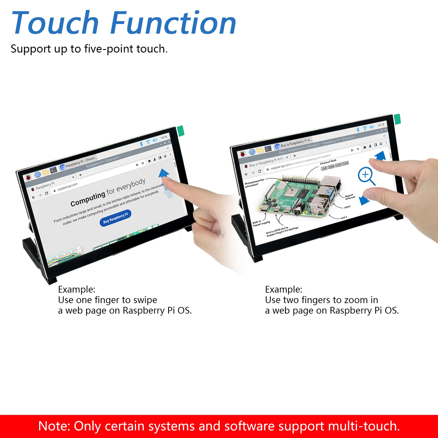 Freenove 7 Inch HDMI Touchscreen Monitor with Speaker for Raspberry Pi 5 4 Jetson Nano PC (No Shell), 1024x600 Pixel IPS Display, 5-Point Touch Capacitive Screen - Image 4