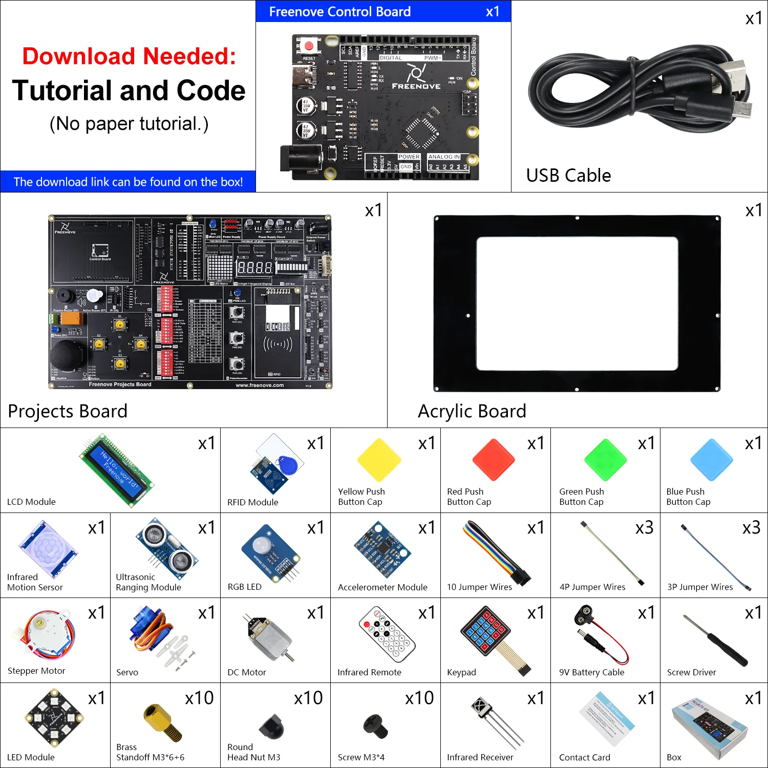 Freenove Projects Kit (Compatible with Arduino UNO R3), 238-Page Detailed Tutorial, 49 Projects, No Soldering, Simple Wiring - Image 2