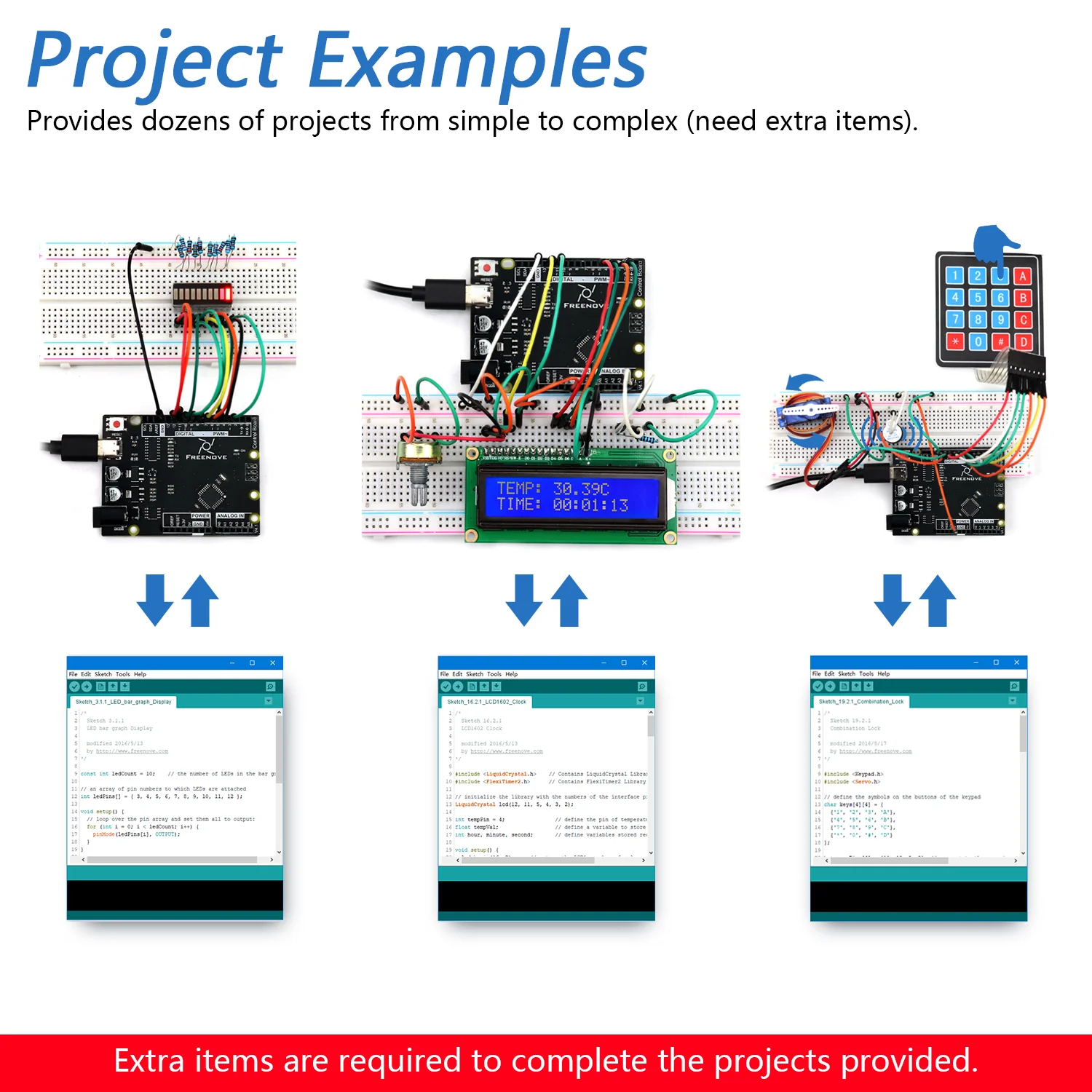 Freenove Control Board V4 (Compatible with Arduino UNO R3) with USB Type-C Interface, Detailed Tutorial, Example Projects and Code - Image 4