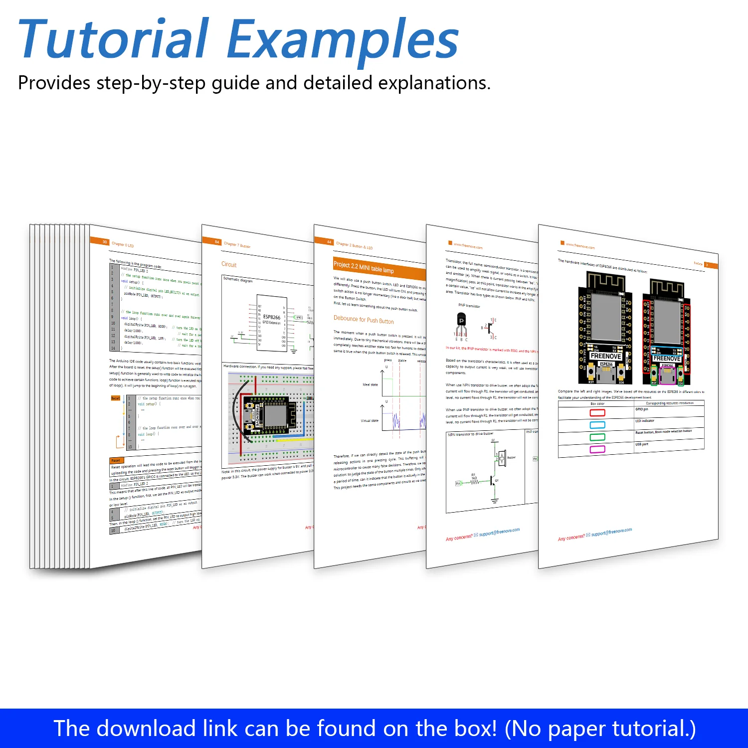 Freenove Super Starter Kit for ESP8266 Wi-Fi, 32-bit 160 MHz Mini Microcontroller, Python C Code, 497-Page Detailed Tutorial, 173 Items, 77 Projects - Image 6