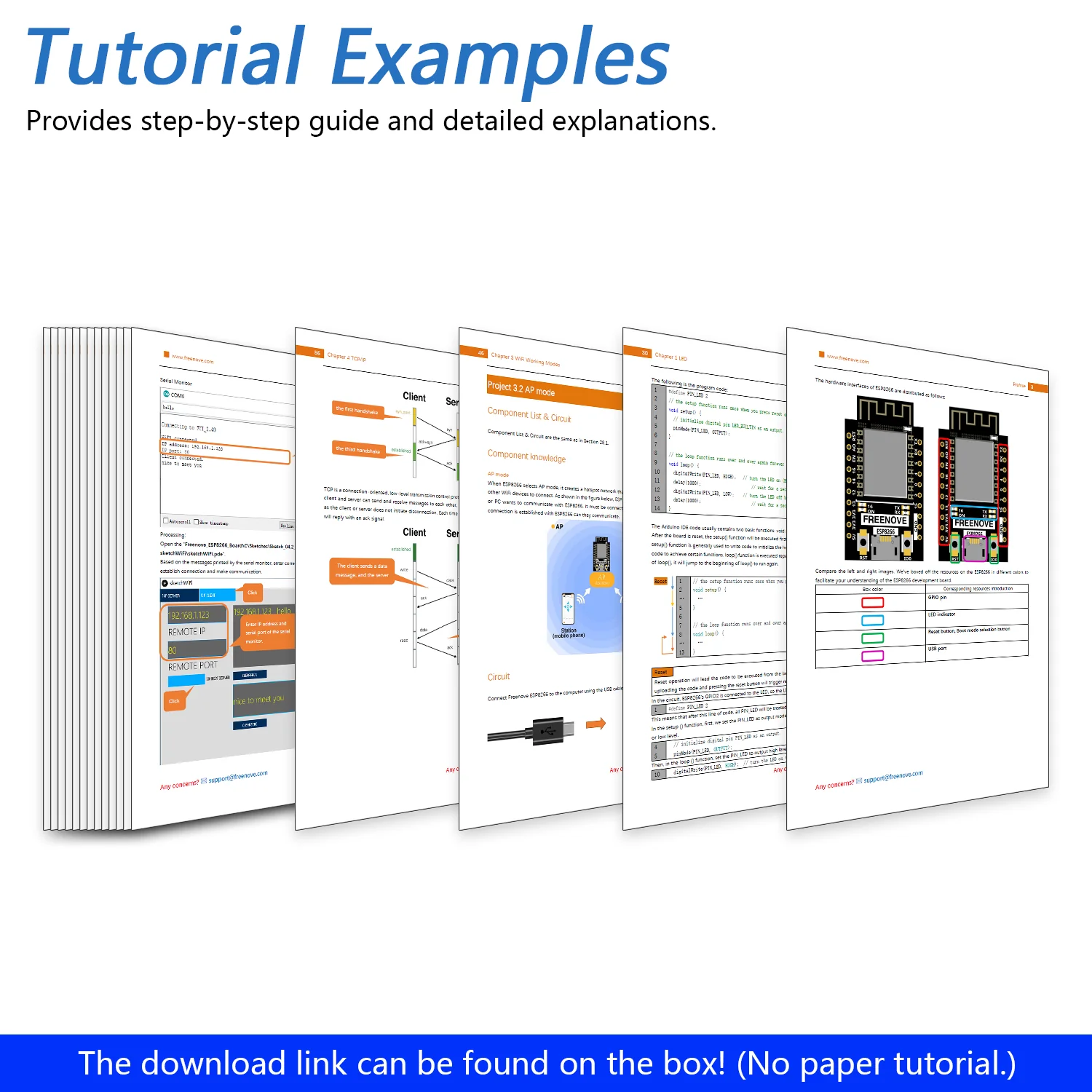 Freenove ESP8266 Wi-Fi Development Board, 32-bit 160 MHz Mini Microcontroller, Python C Code, Example Projects Tutorial - Image 5