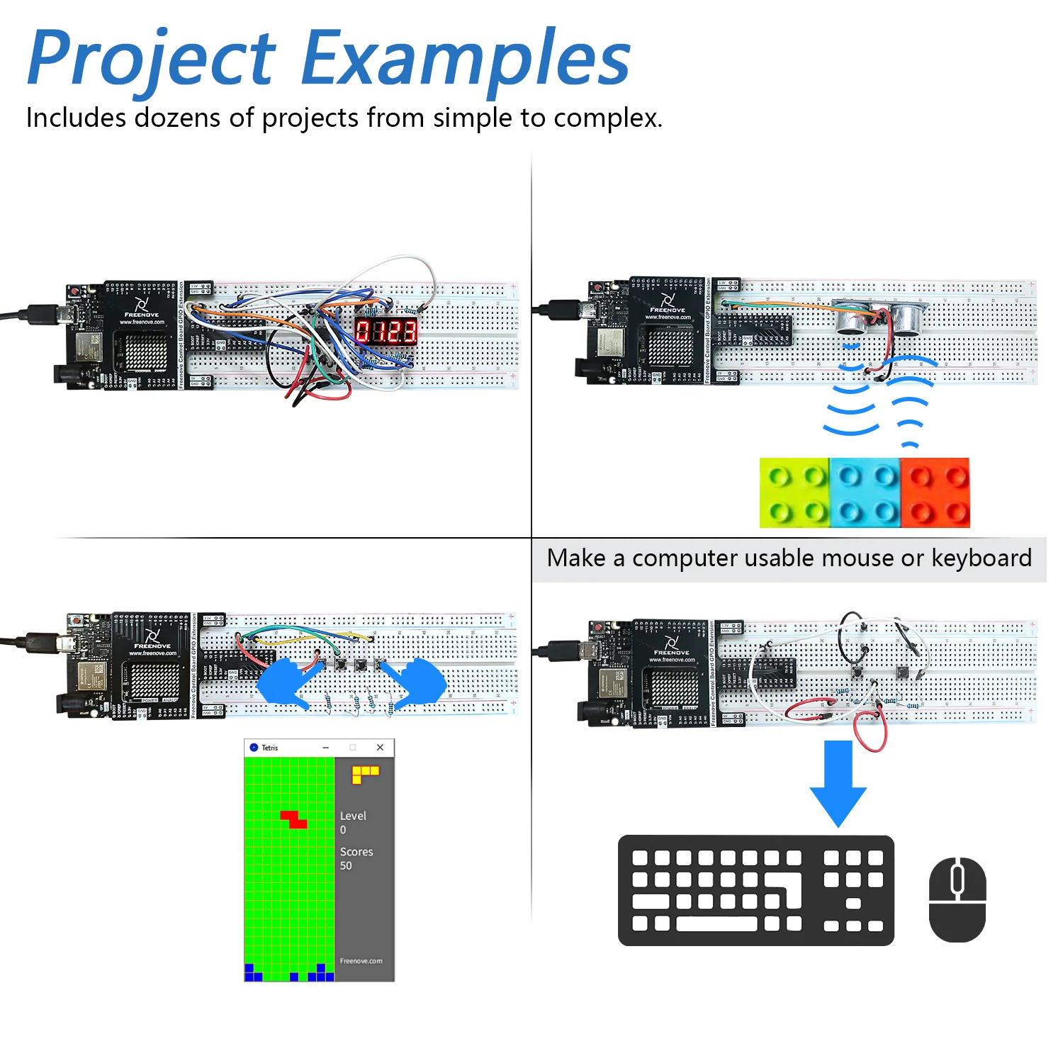 Freenove Ultimate Starter Kit (Compatible with Arduino UNO R4 WiFi Mini), Arm Cortex-M4 Microcontroller, Onboard ESP32-S3, 399-Page Detailed Tutorial, 220 Items, 78 Projects - Image 4