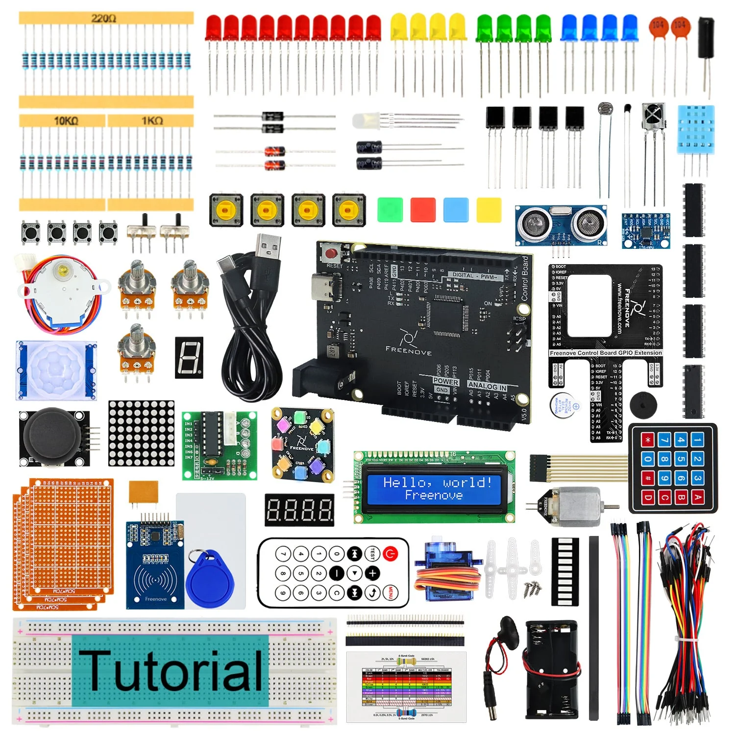 Freenove Ultimate Starter Kit (Compatible with Arduino UNO R4 WiFi Mini), Arm Cortex-M4 Microcontroller, Onboard ESP32-S3, 399-Page Detailed Tutorial, 220 Items, 78 Projects - Image 8