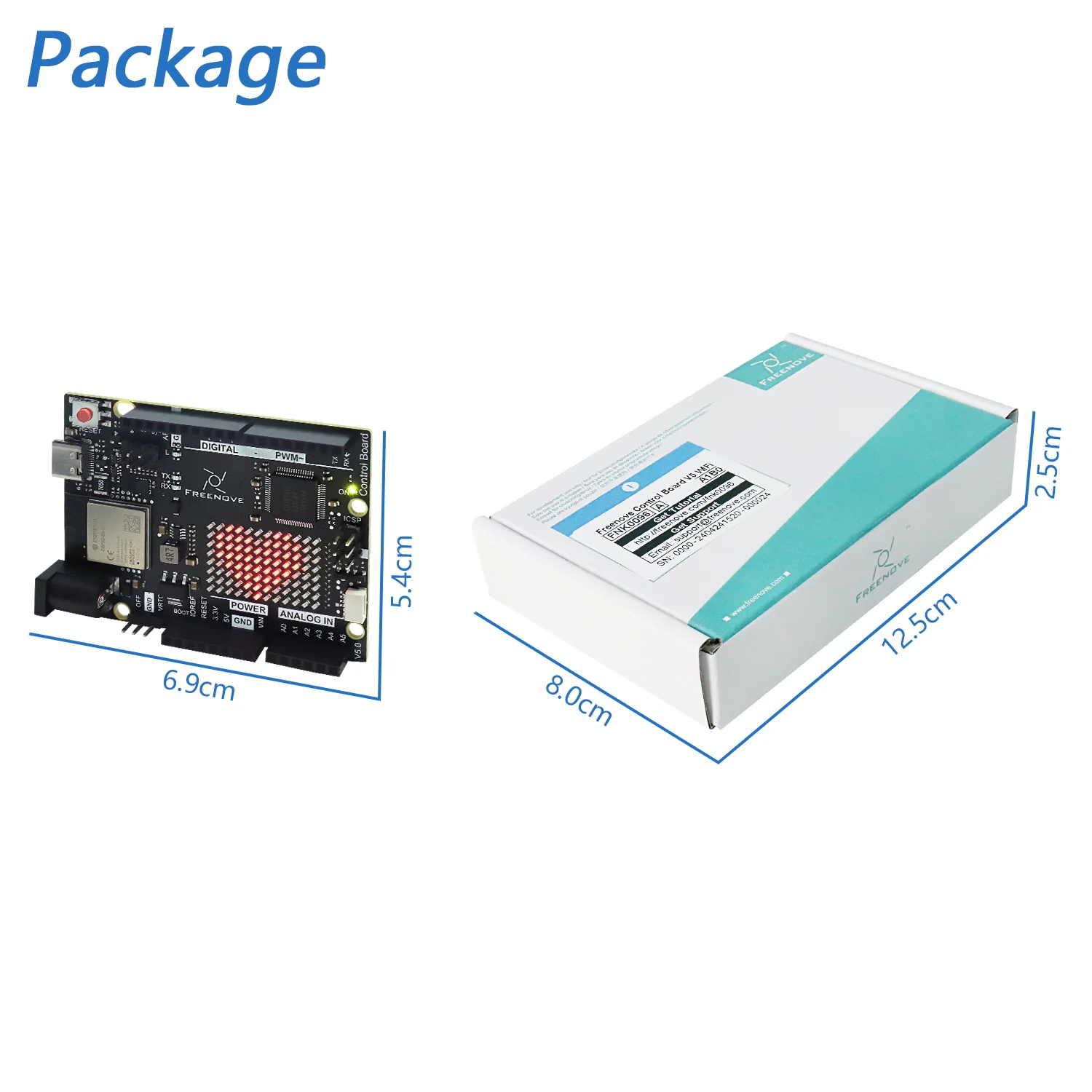 Freenove Control Board V5 (Compatible with Arduino UNO R4 WiFi Mini), Arm Cortex-M4 Microcontroller, Onboard ESP32-S3, LED matrix, USB-C Connector, Example Projects and Code Tutorial - Image 6