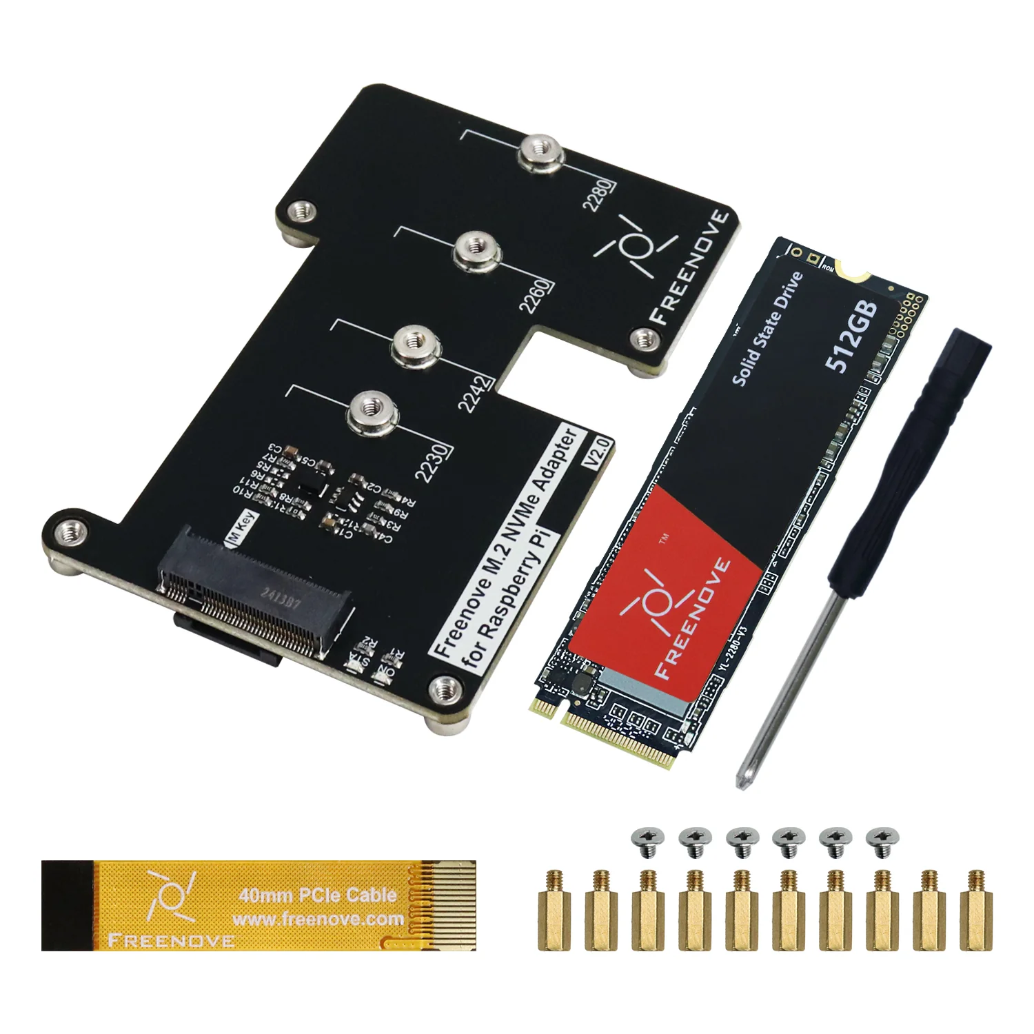 Freenove M.2 NVMe Adapter V2 for Raspberry Pi 5 with 128GB 256GB 512GB SSD, M.2 HAT Add-on Board, Solid State Drive, PCIe 2.0 / 3.0 Tested Speed 800 MB/s - Image 10