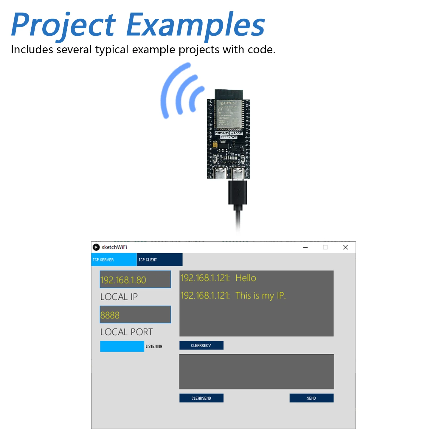 Freenove ESP32-S3 ESP32 S3 Wi-Fi Bluetooth Board Lite, Dual-core 32-bit 240 MHz Microcontroller, Python C Code, Example Projects Tutorial - Image 4