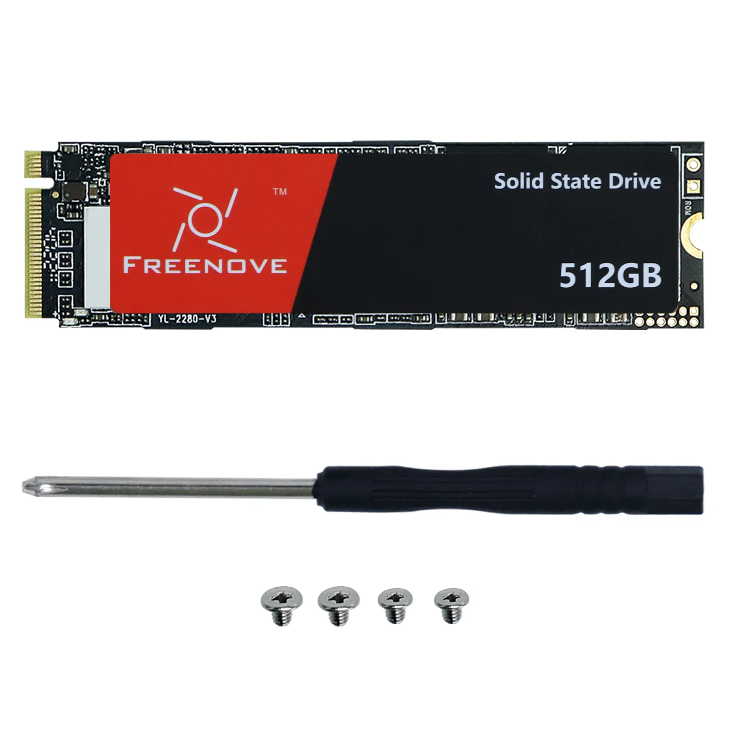 Freenove 128GB 256GB 512GB 1TB M.2 NVMe SSD for Raspberry Pi 5 HAT Adapter NAS Kit, Solid State Drive, Size 2280, PCIe 2.0 / 3.0 - Image 3